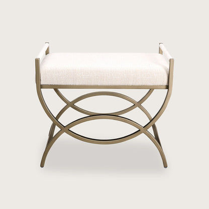 Bloom Curved Metal Stool - Cream Stool Raffine