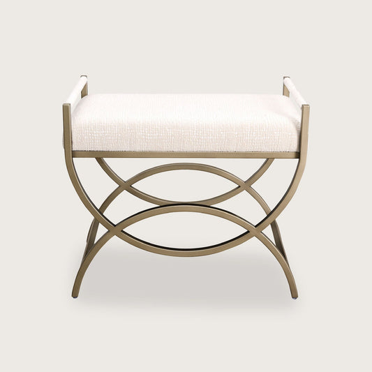 Bloom Curved Metal Stool - Cream Stool Raffine