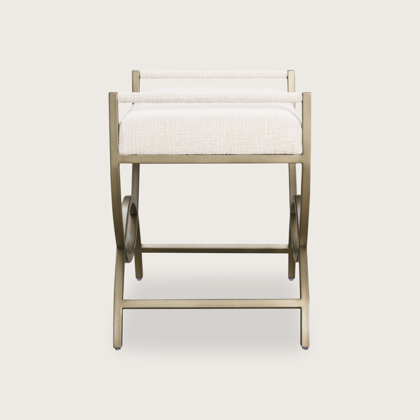 Bloom Curved Metal Stool - Cream Stool Raffine