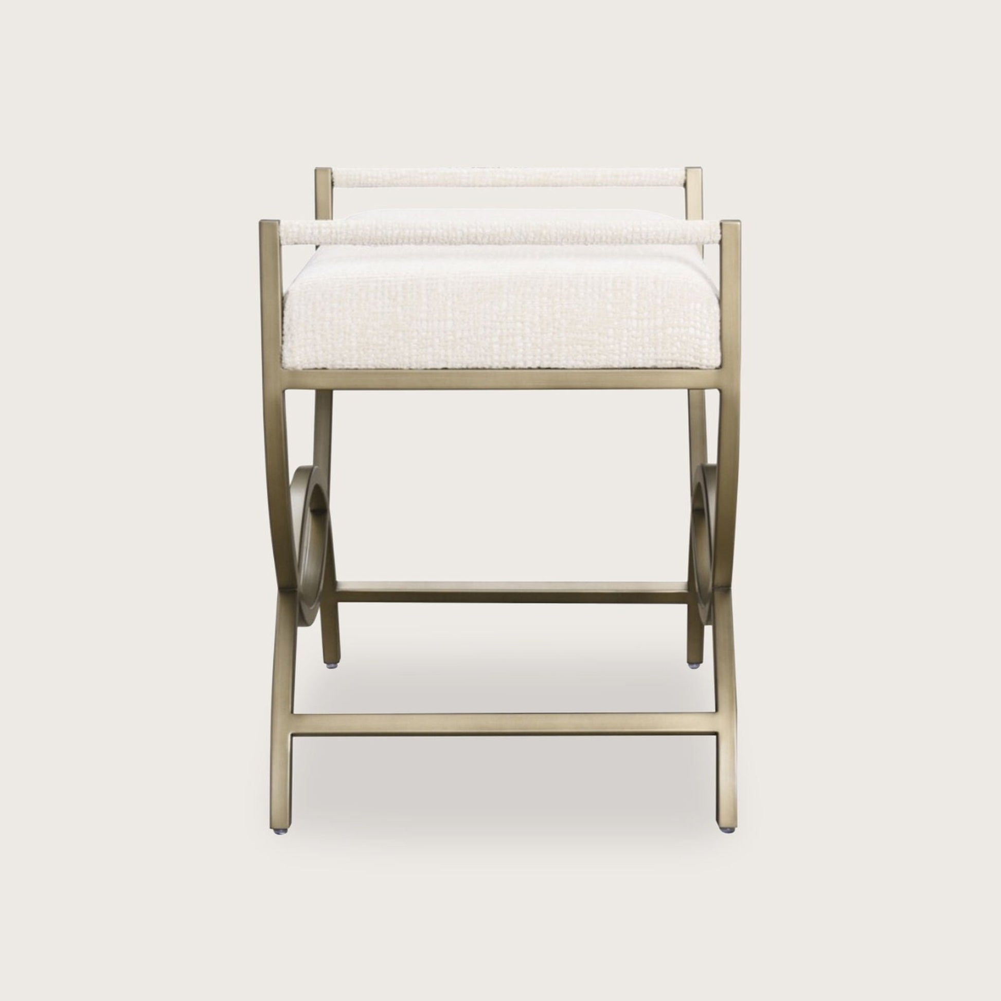 Bloom Curved Metal Stool - Cream Stool Raffine