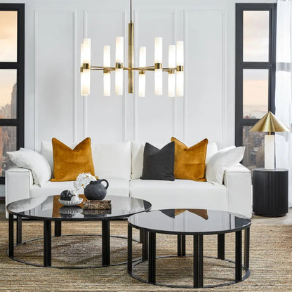 Bowie Marble Large Coffee Table - Black Coffee Table Cafe Lighting & Living   