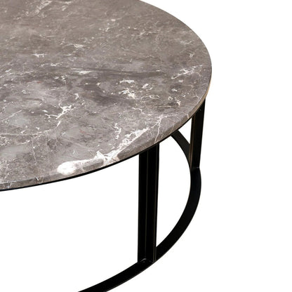 Bowie Marble Large Coffee Table - Grey Coffee Table Cafe Lighting & Living   