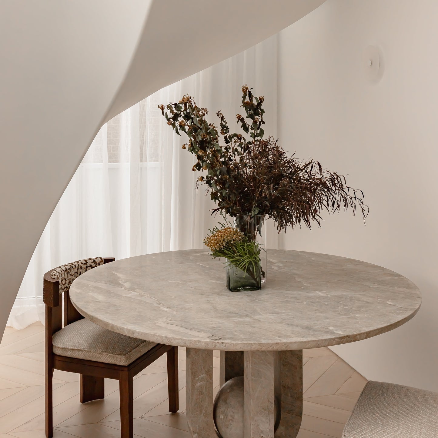 Brielle Round Marble Dining Table - Taj Stone Dining Table Raffine