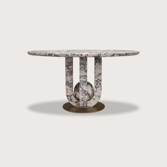 Brielle Round Viola Marble Dining Table Dining Table Raffine Default Title