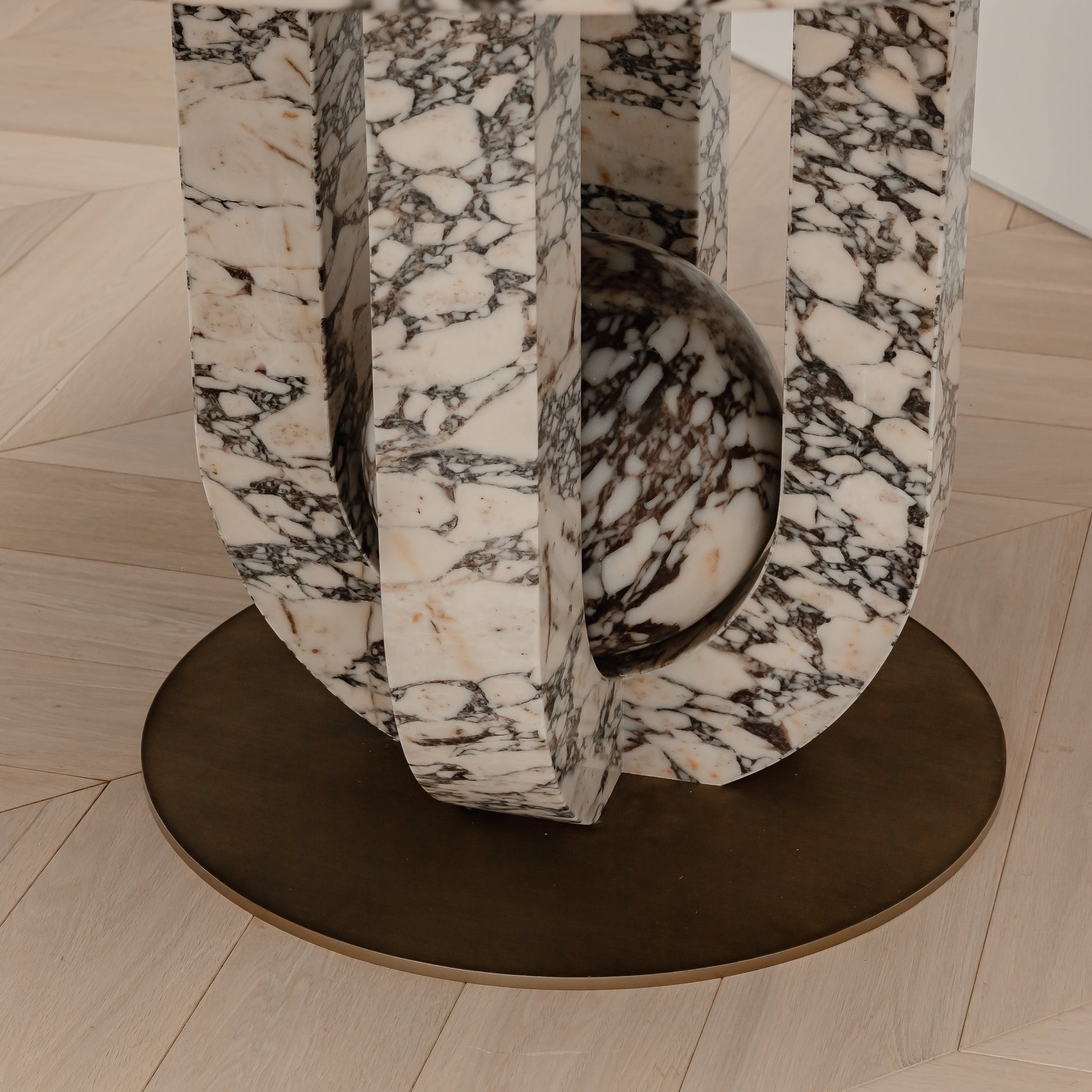 Brielle Round Viola Marble Dining Table Dining Table Raffine