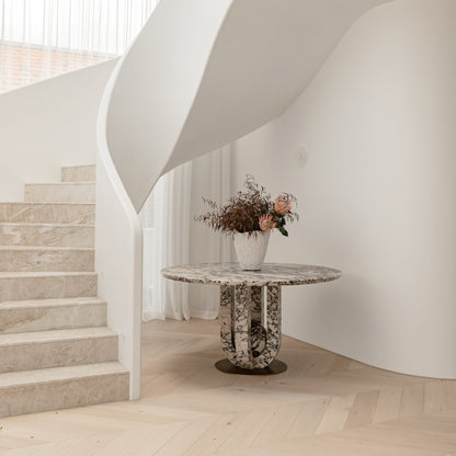 Brielle Round Viola Marble Dining Table Dining Table Raffine