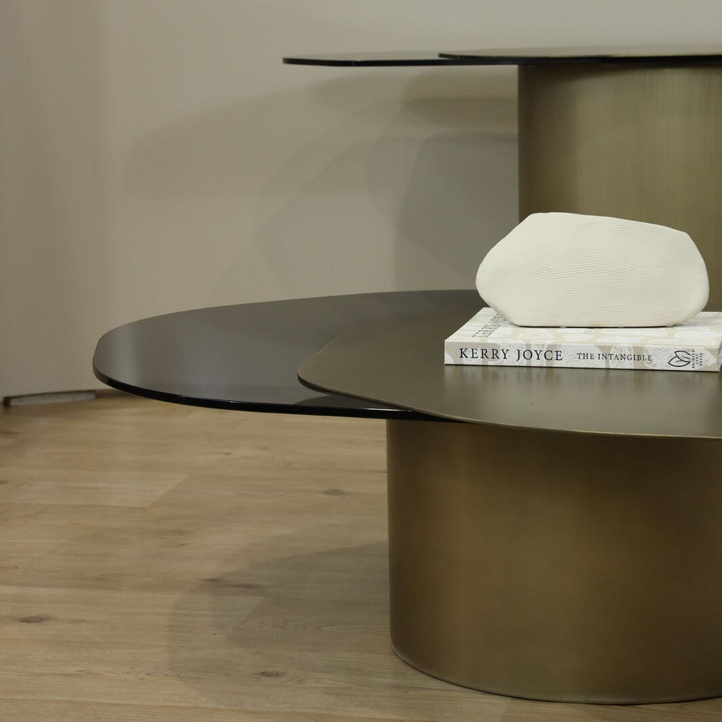 Carine Metal Coffee Table - Brass Coffee Table Raffine