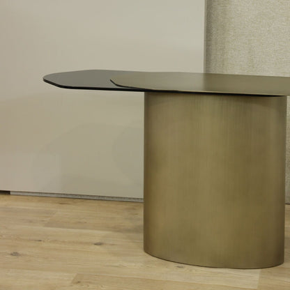 Carine Metal Console Table - Brass Console Table Raffine