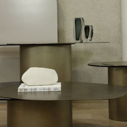 Carine Metal Console Table - Brass Console Table Raffine