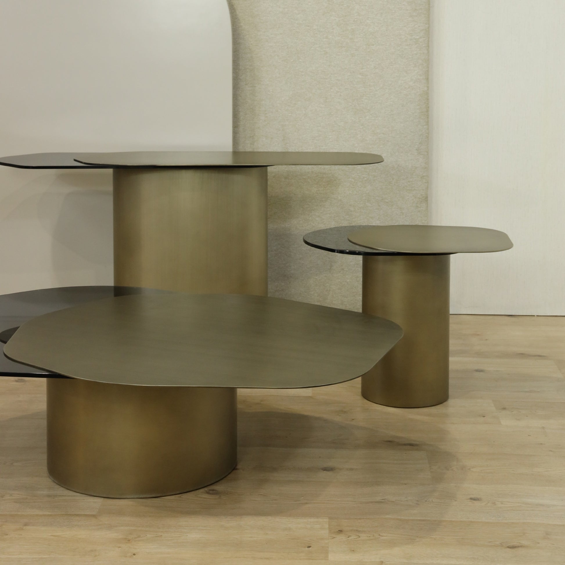Carine Metal Side Table - Brass Side Table Raffine