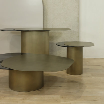 Carine Metal Side Table - Brass Side Table Raffine