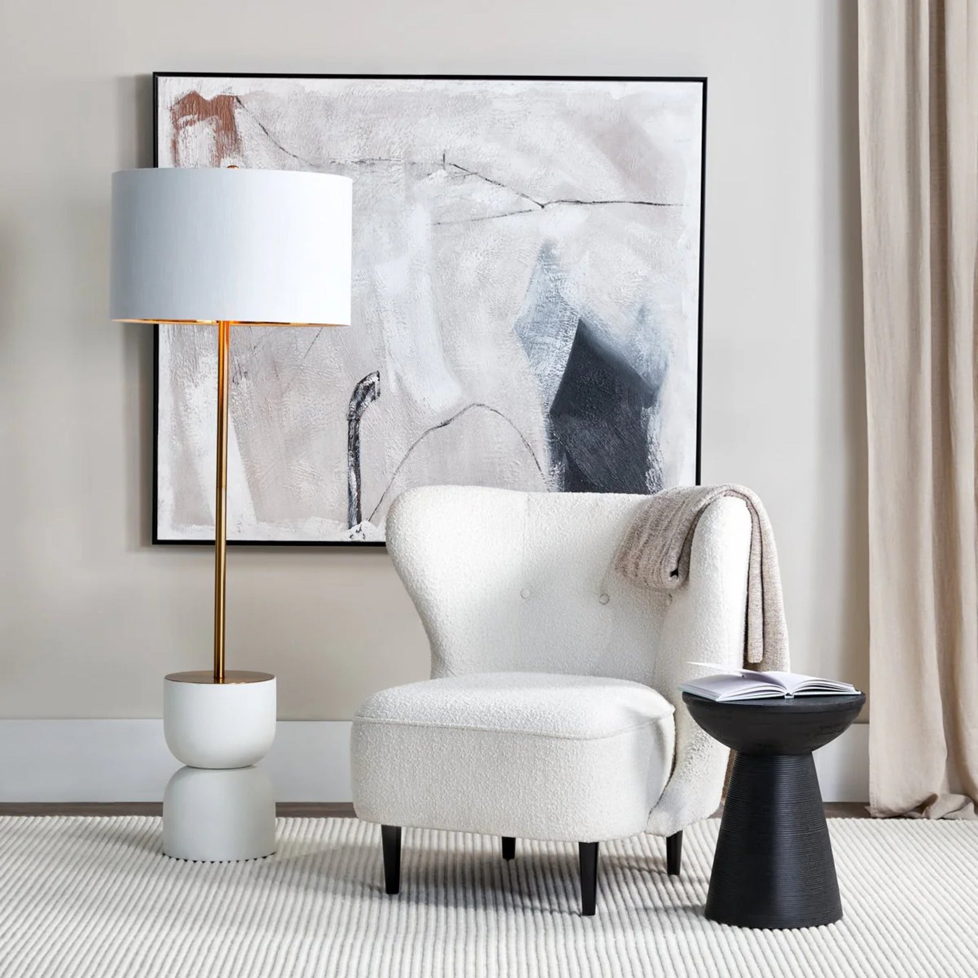 Cayman Mango Wood Side Table - Black Side Table Cafe Lighting & Living   