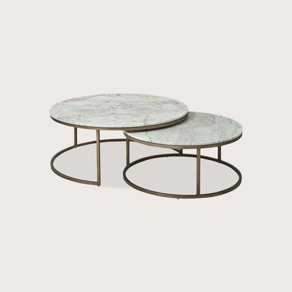 Celine Marble Coffee Table - Brass Coffee Table Raffine Default Title