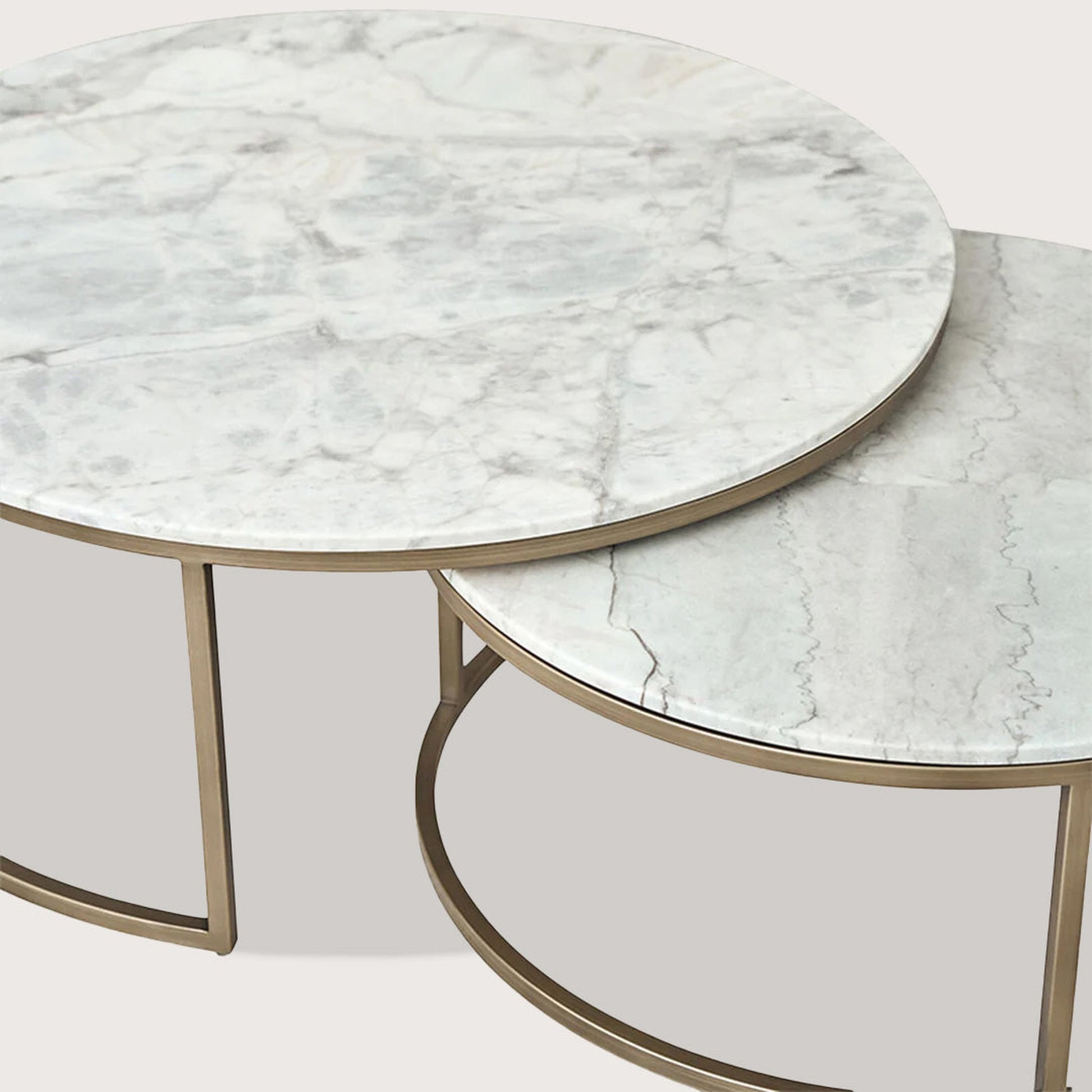 Celine Marble Coffee Table - Brass Coffee Table Raffine