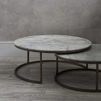 Celine Marble Coffee Table - Brass Coffee Table Raffine
