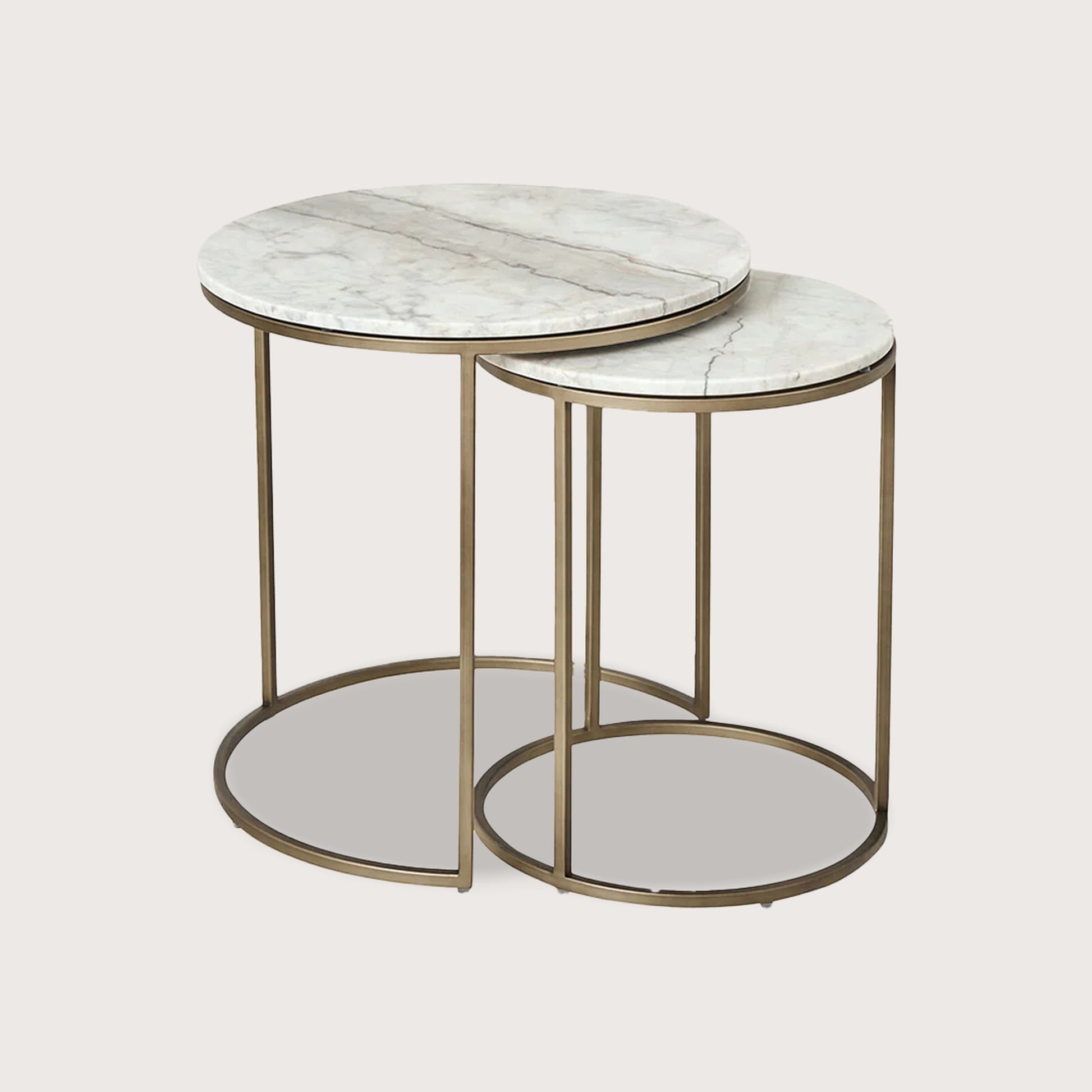 Celine Marble Side Table - Brass Side Table Raffine Default Title