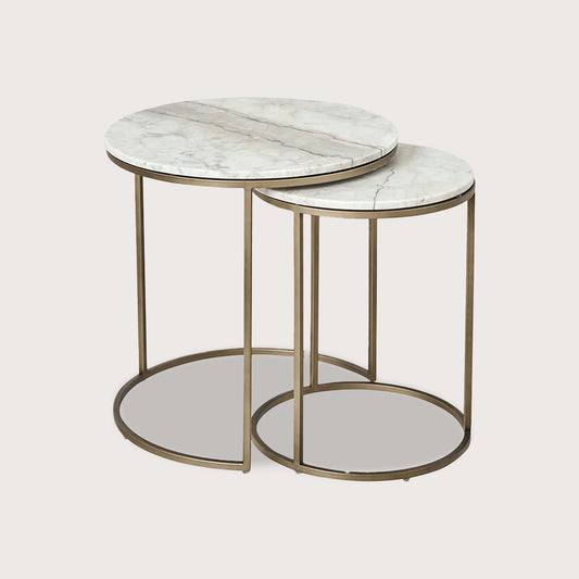Celine Marble Side Table - Brass Side Table Raffine Default Title