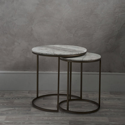 Celine Marble Side Table - Brass Side Table Raffine