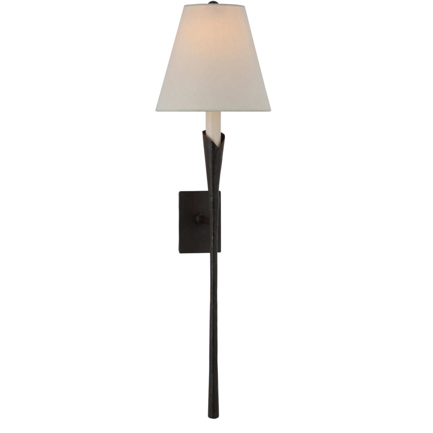 Chapman & Myers Aiden Large Tail Linen Wall Sconce - Gilded Iron Wall Light Bloomingdales Lighting Aged Iron  