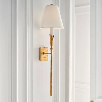 Chapman & Myers Aiden Large Tail Linen Wall Sconce - Gilded Iron Wall Light Bloomingdales Lighting   