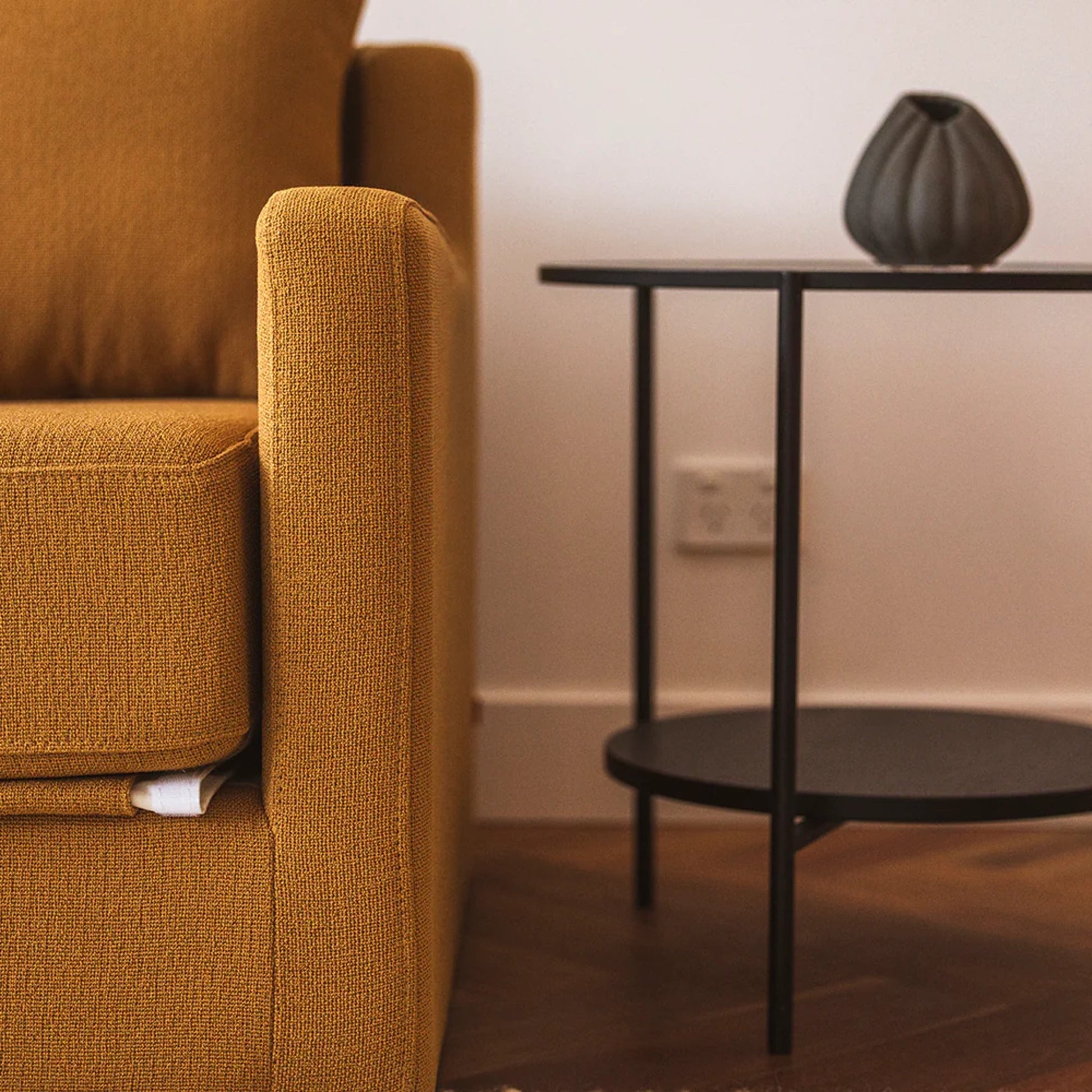 Chester Round Glass Side Table - Black Side Table M+Co Living