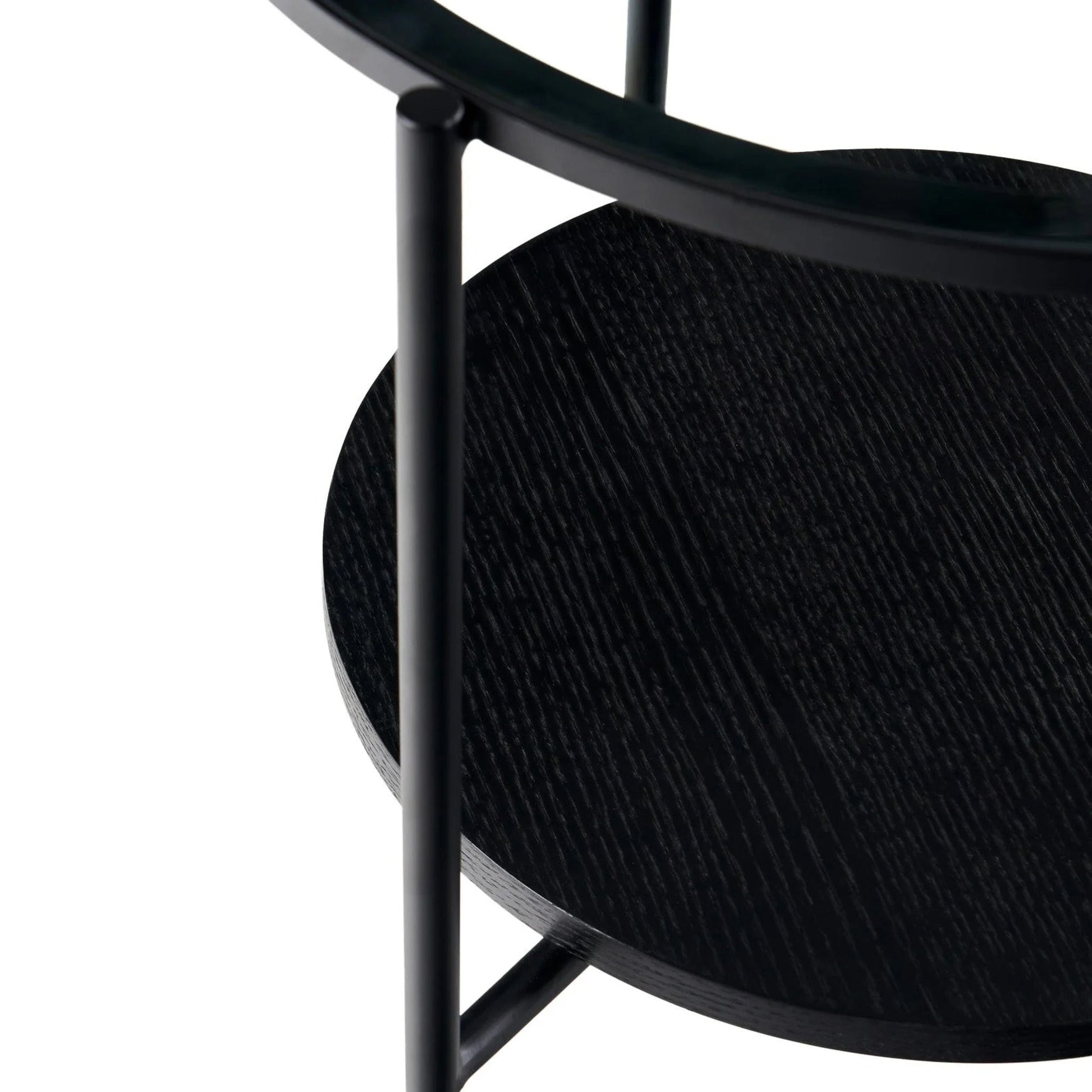 Chester Round Glass Side Table - Black Side Table M+Co Living