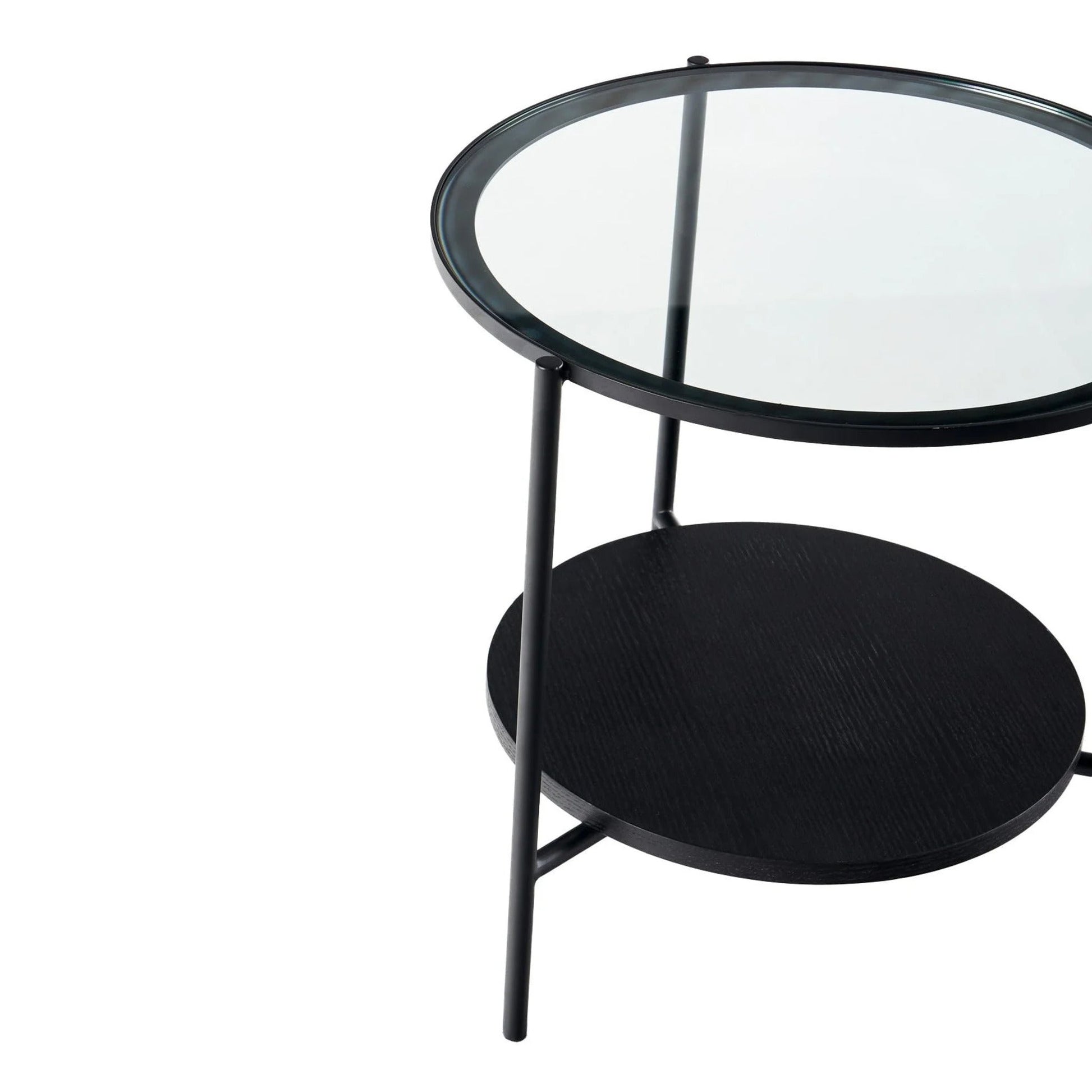 Chester Round Glass Side Table - Black Side Table M+Co Living
