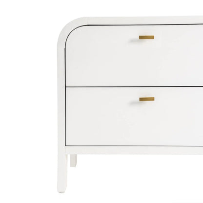 Chisholm Oak Wood Bedside Table - White Bedside Table Cafe Lighting & Living   