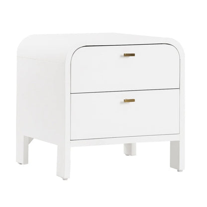 Chisholm Oak Wood Bedside Table - White Bedside Table Cafe Lighting & Living   