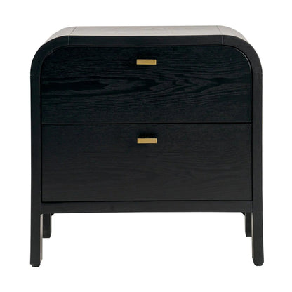 Chisholm Oak Wood Bedside Table - White Bedside Table Cafe Lighting & Living Black  