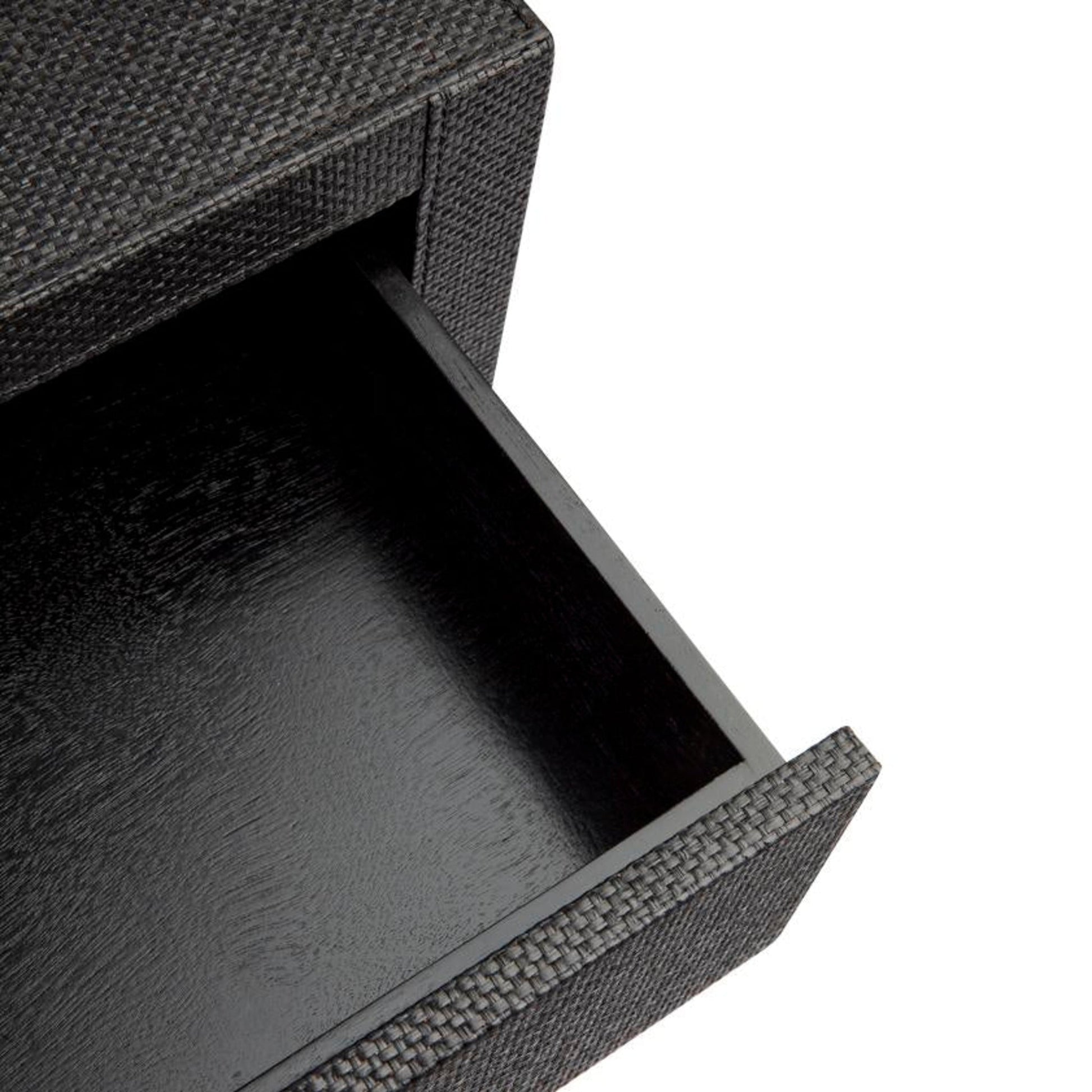Chiswick Rattan Wrapped Bedside Table - Black Bedside Table Cafe Lighting & Living   