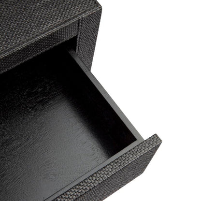 Chiswick Rattan Wrapped Bedside Table - Black Bedside Table Cafe Lighting & Living   