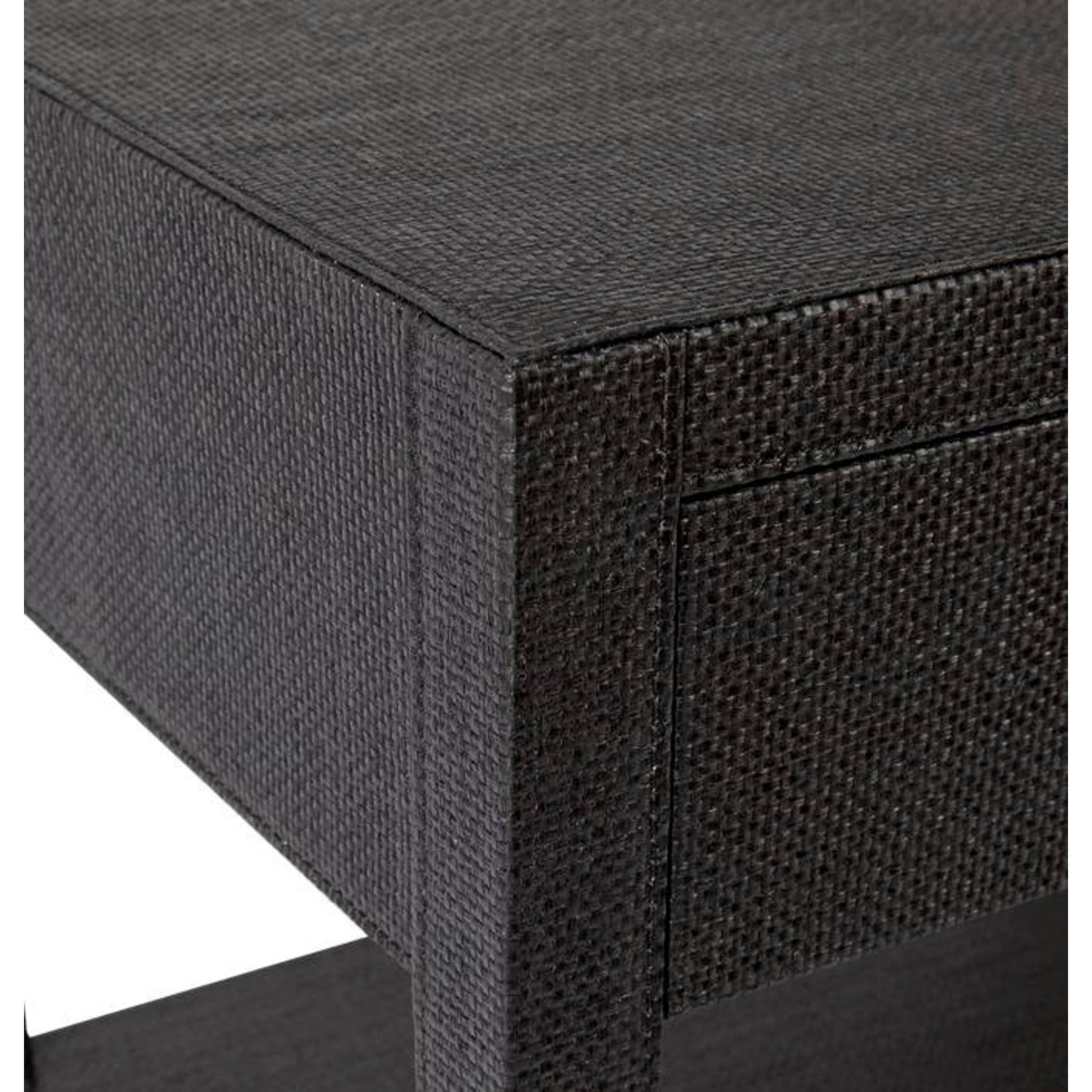 Chiswick Rattan Wrapped Bedside Table - Black Bedside Table Cafe Lighting & Living   
