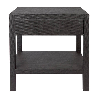 Chiswick Rattan Wrapped Bedside Table - Black Bedside Table Cafe Lighting & Living   