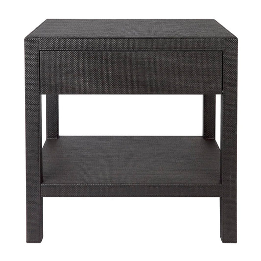 Chiswick Rattan Wrapped Bedside Table - Black Bedside Table Cafe Lighting & Living   