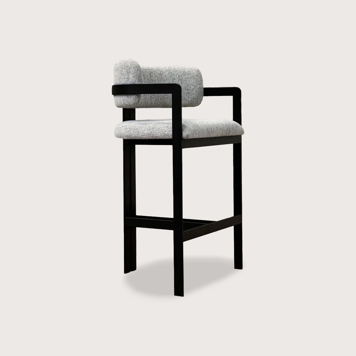 Claude Rounded Metal Bar Stool - Black Bar Stool Raffine