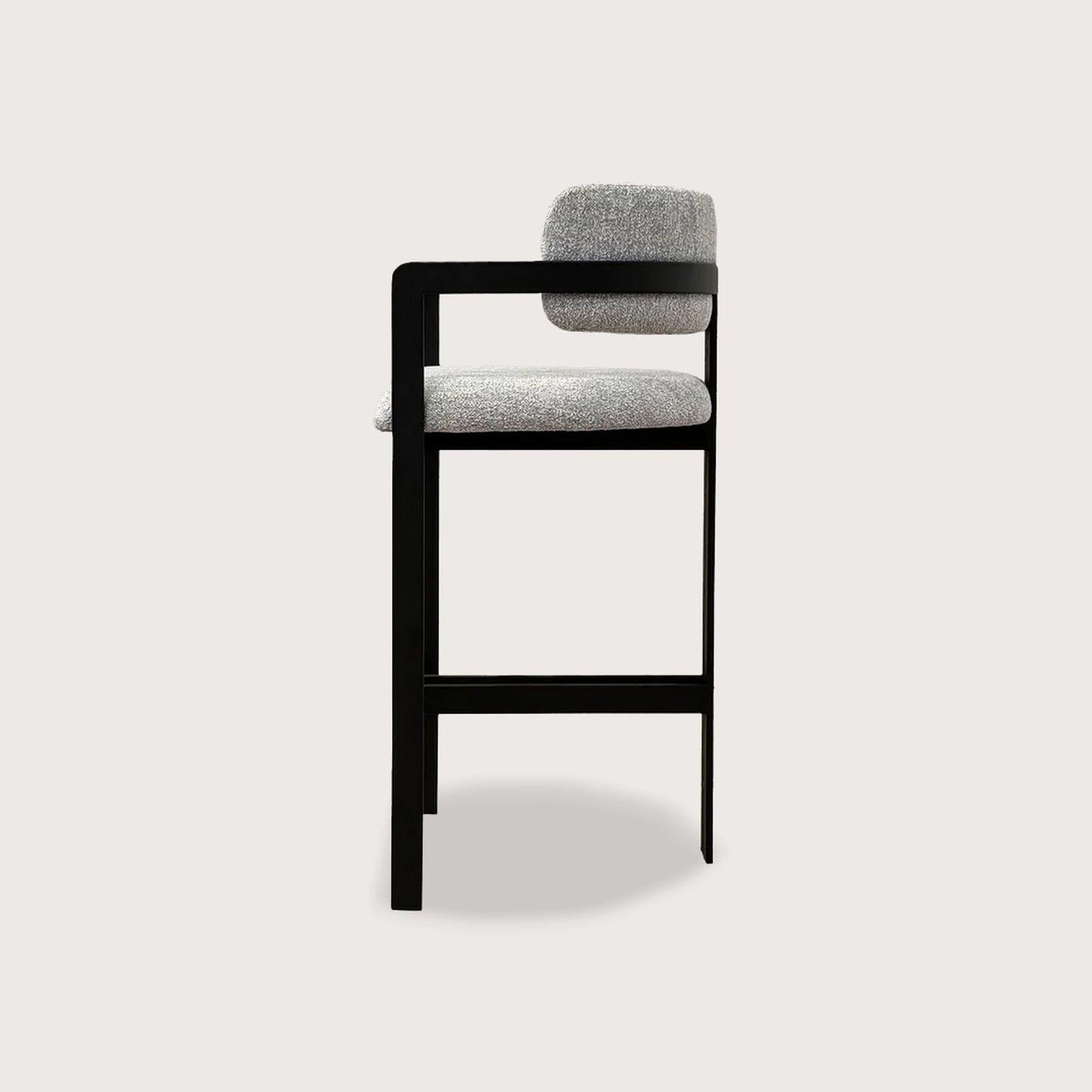 Claude Rounded Metal Bar Stool - Black Bar Stool Raffine