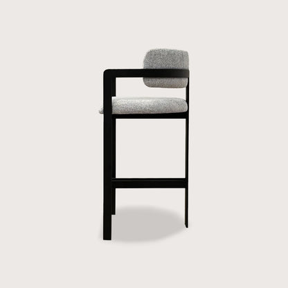 Claude Rounded Metal Bar Stool - Black Bar Stool Raffine