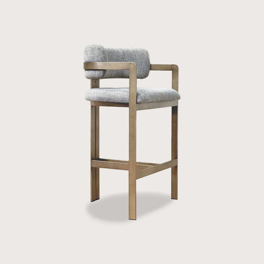 Claude Rounded Metal Bar Stool Bar Stool Raffine Brass