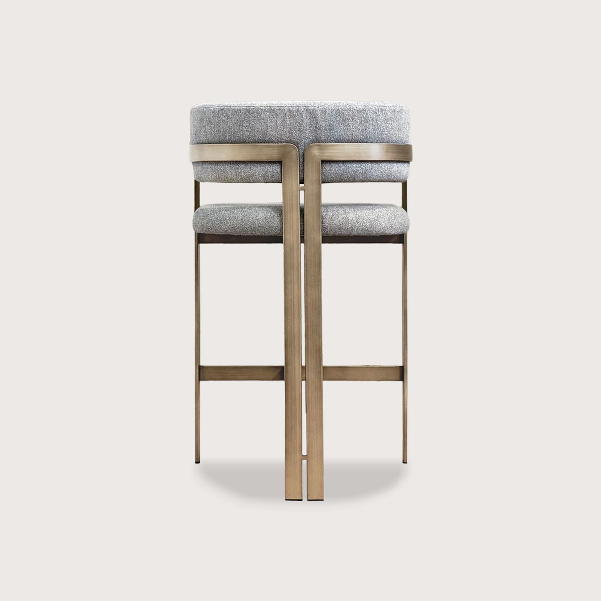 Claude Rounded Metal Bar Stool - Brass Bar Stool Raffine