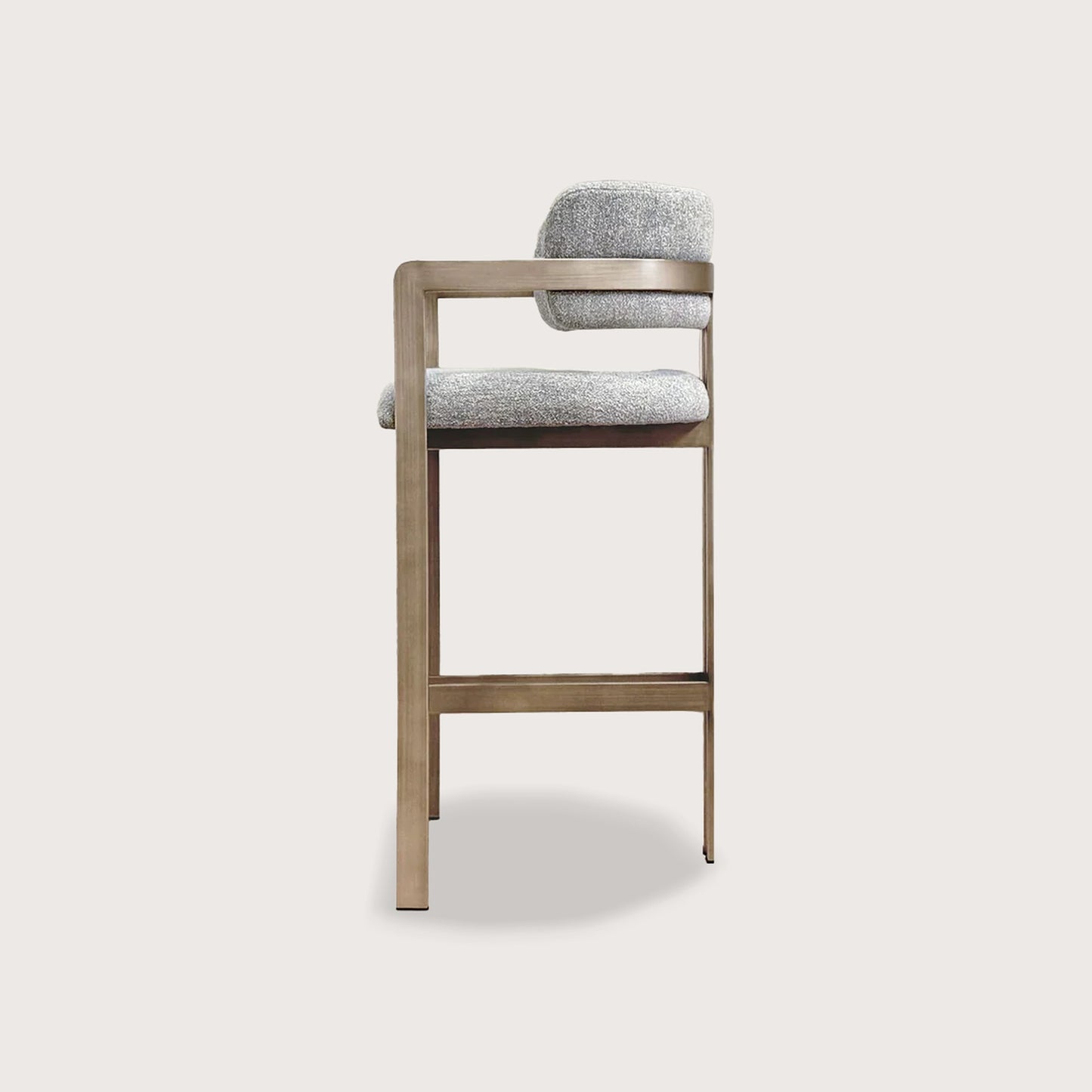 Claude Rounded Metal Bar Stool - Brass Bar Stool Raffine