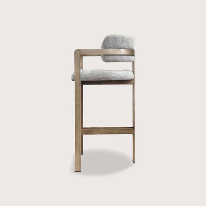 Claude Rounded Metal Bar Stool - Brass Bar Stool Raffine