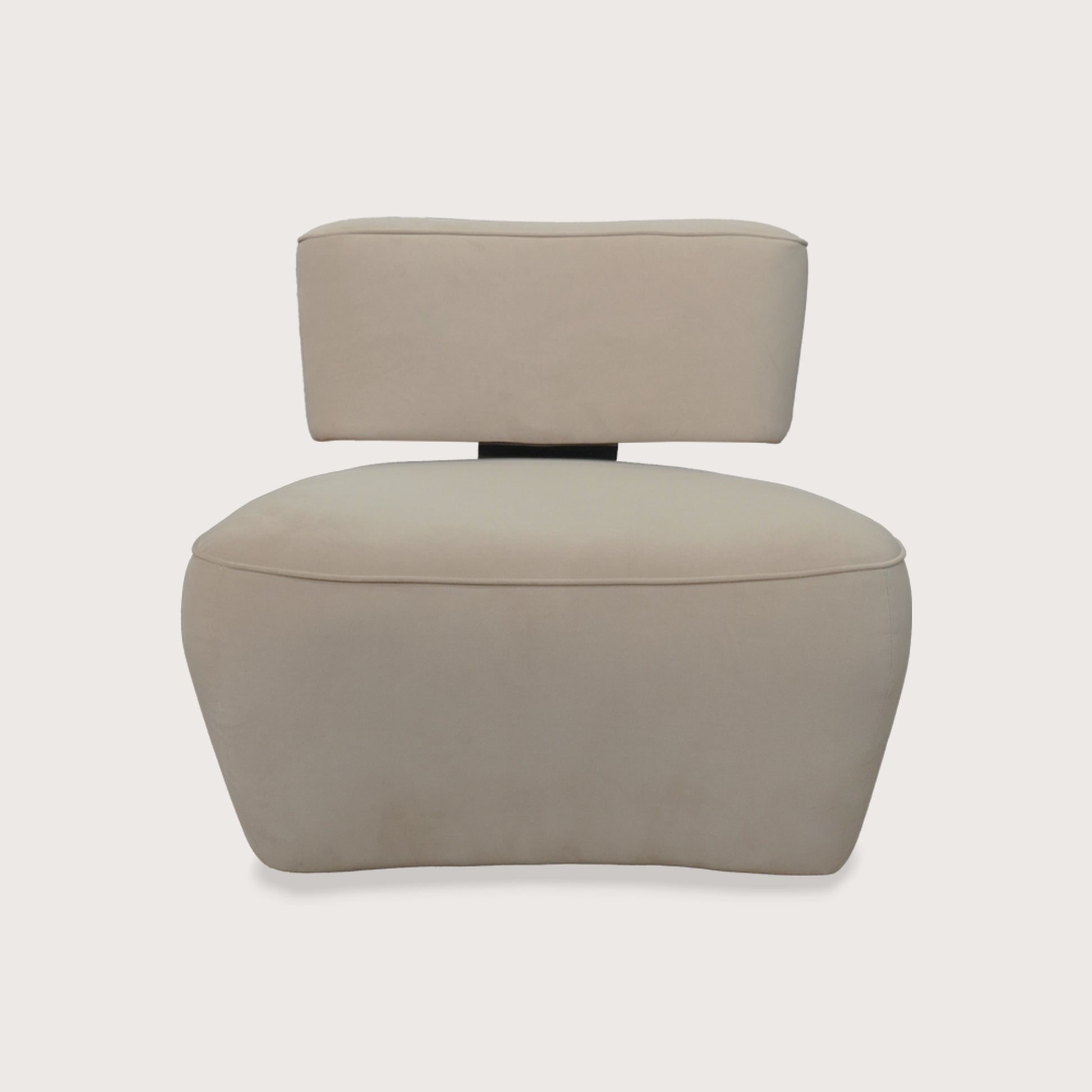 Clementine Sculptural Metal Occasional Chair - Beige Occasional Chair Raffine