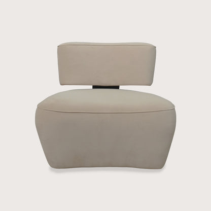 Clementine Sculptural Metal Occasional Chair - Beige Occasional Chair Raffine