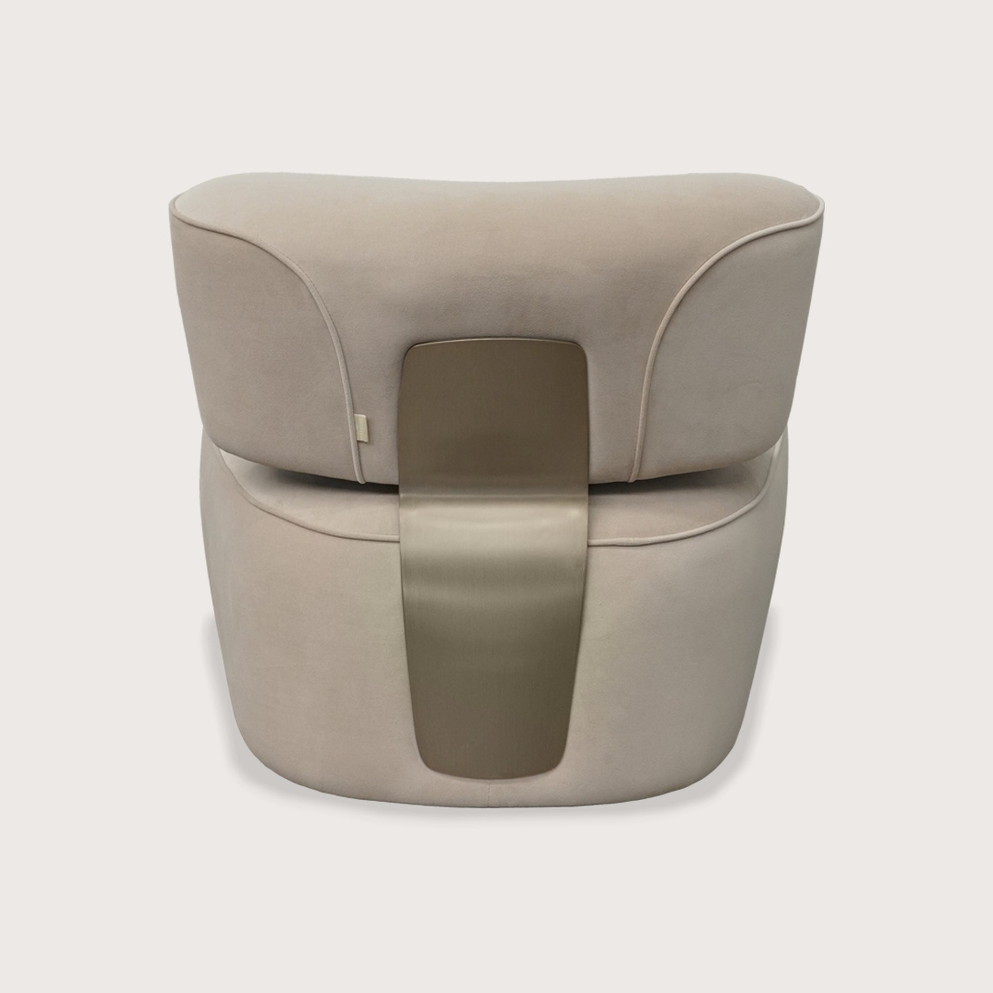 Clementine Sculptural Metal Occasional Chair - Beige Occasional Chair Raffine