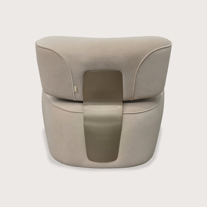 Clementine Sculptural Metal Occasional Chair - Beige Occasional Chair Raffine