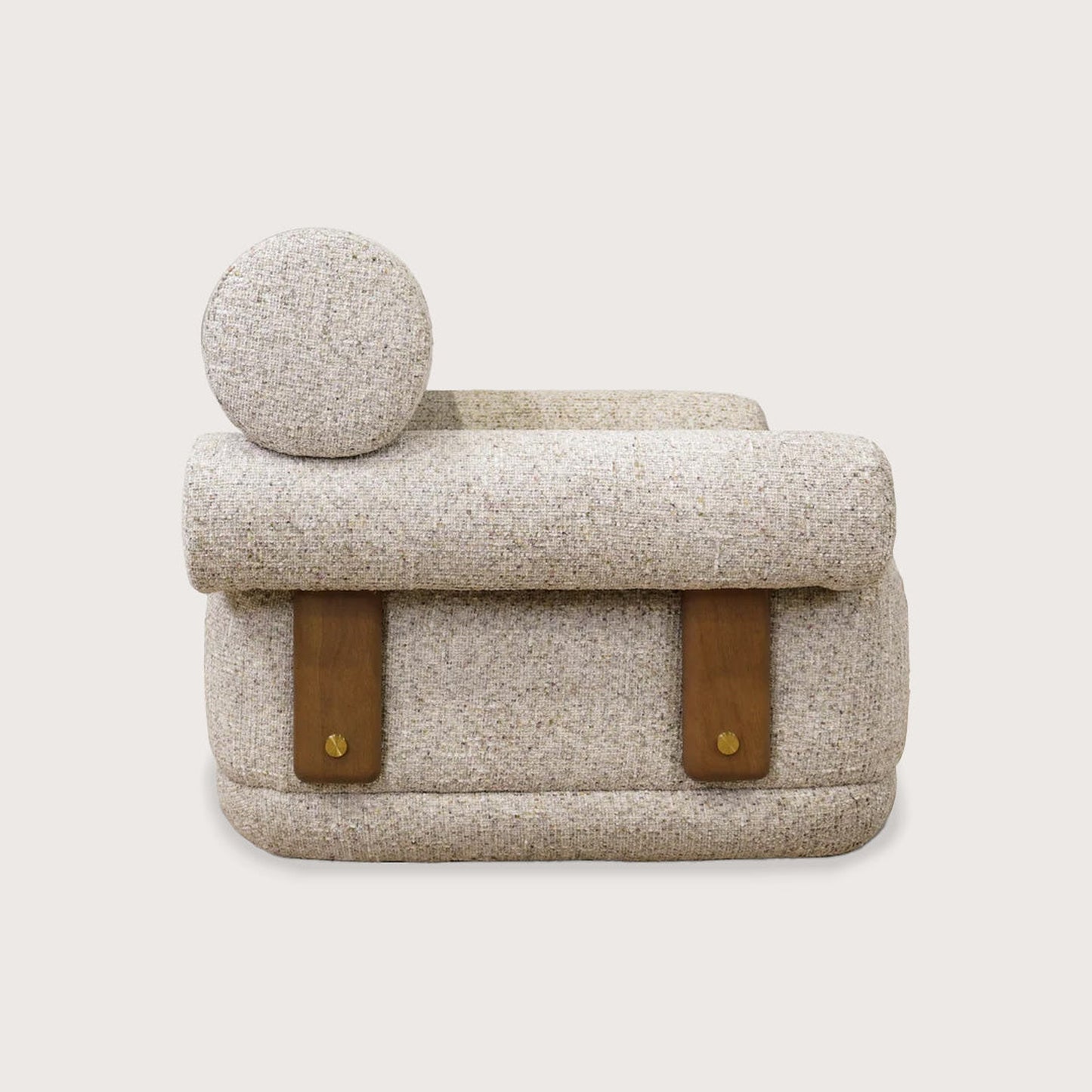 Daphne Curved Fabric Occasional Chair - Cream Occasional Chair Raffine
