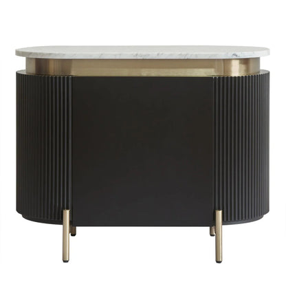 Demarco Marble Top Bedside Table - Black Bedside Table Cafe Lighting & Living   