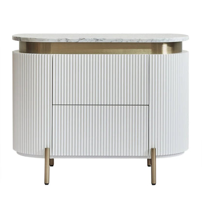Demarco Marble Top Bedside Table - Black Bedside Table Cafe Lighting & Living White  