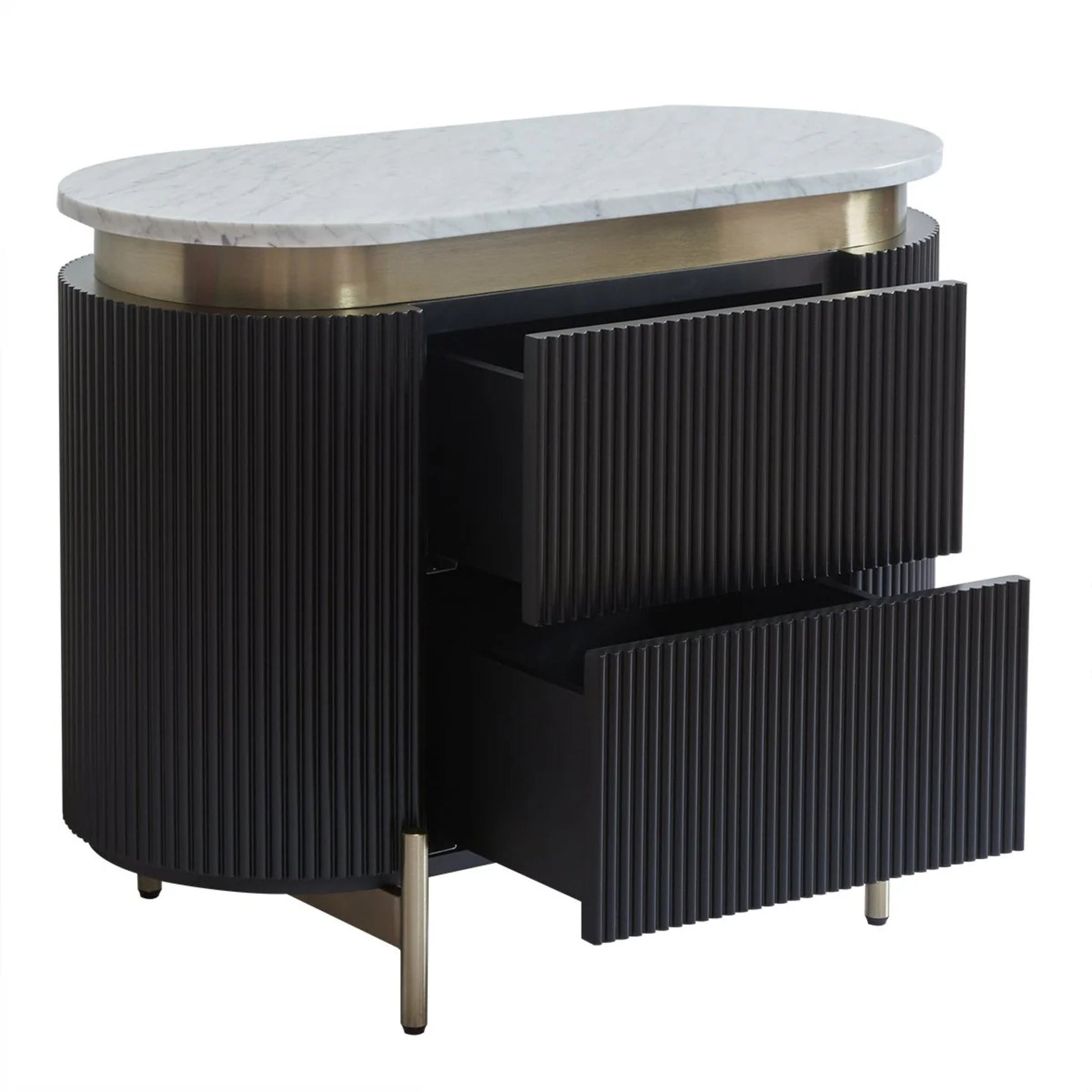 Demarco Marble Top Bedside Table - Black Bedside Table Cafe Lighting & Living   